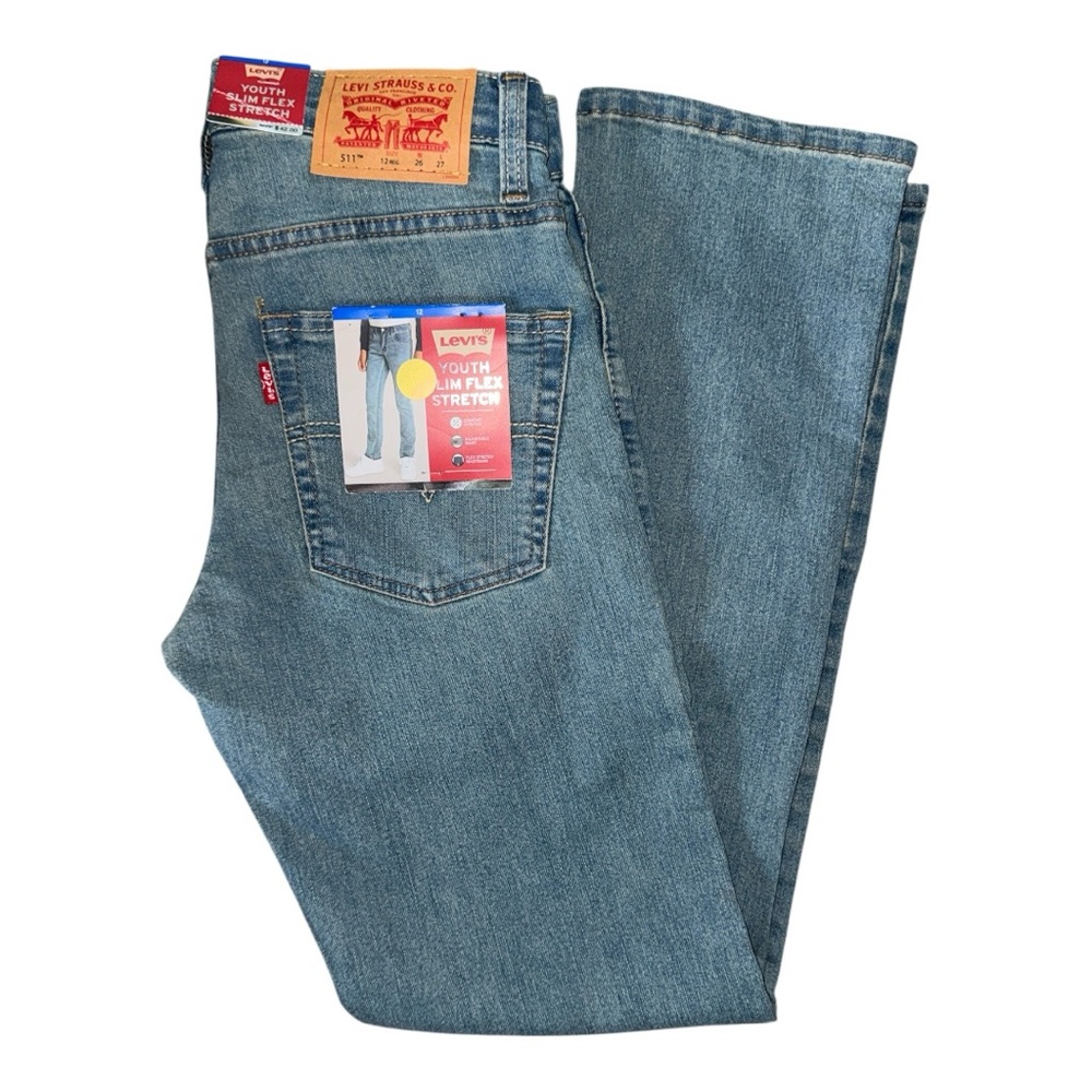 Levi Strauss Youth 511 Slim Flex Stretch Jeans Blue Wash Youth Size 12 NWT